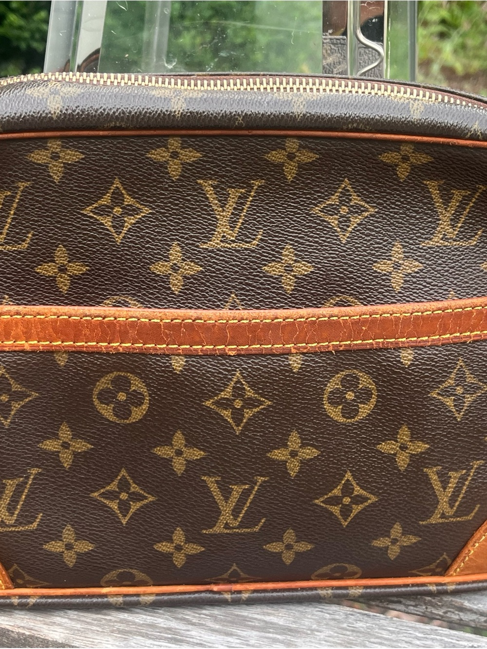 Louis Vuitton Monogram Canvas Crossbody with Vachetta Trim in Brown and Tan